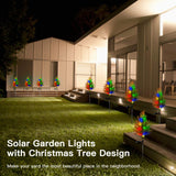Solar Tree Lights Garden Outdoor Waterproof, Vosaro Solar Yard Decoration Light, Solar Stakes Deco Lights, SOLARLIGHT Flower Lights Multi-Color Flickering Pine Lights for Patio Lawn Pathway Christmas